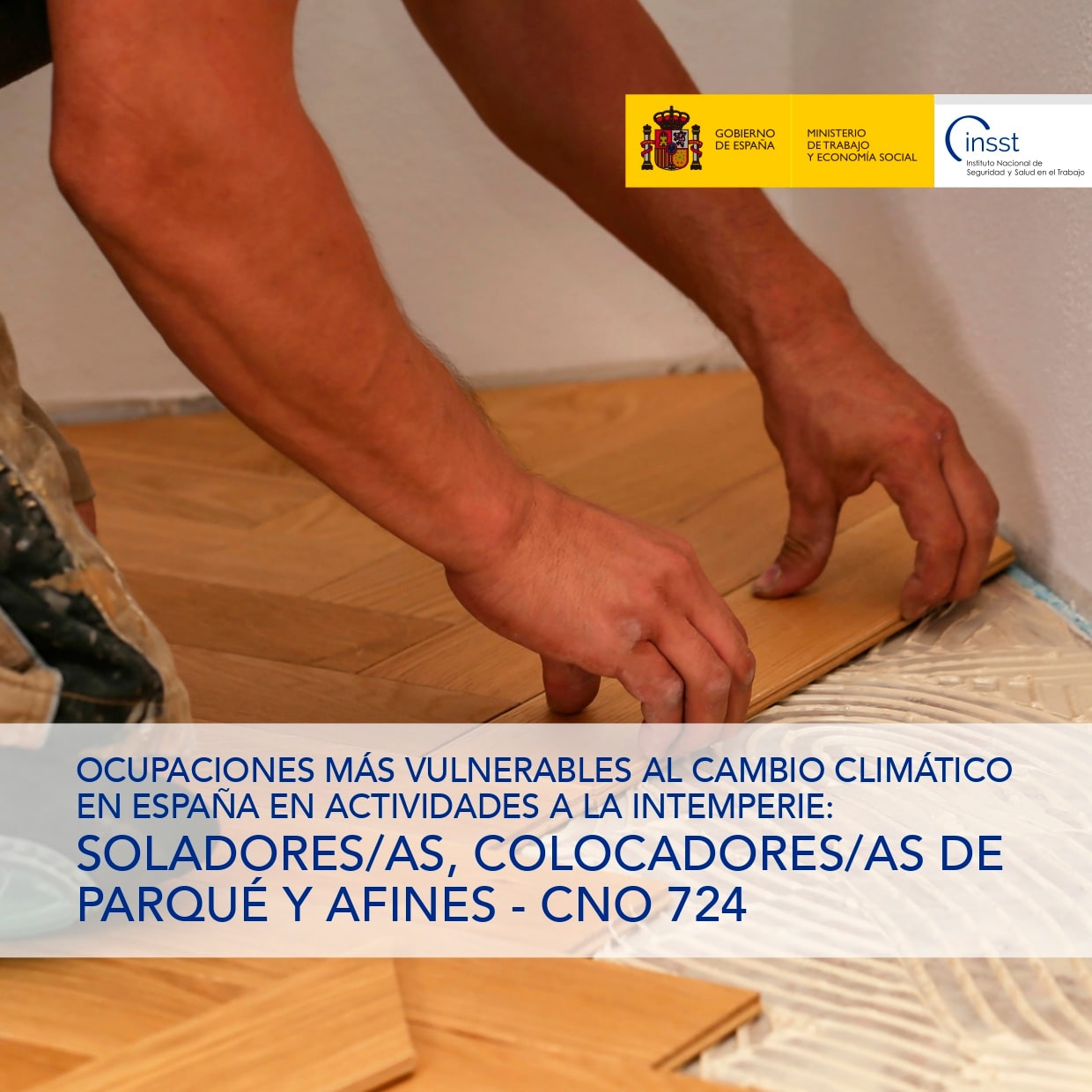 Ocupaciones más vulnerables al cambio climático en España en actividades a la intemperie: Soladores/as, colocadores/as de parqué y afines - CNO 724 - Año 2025