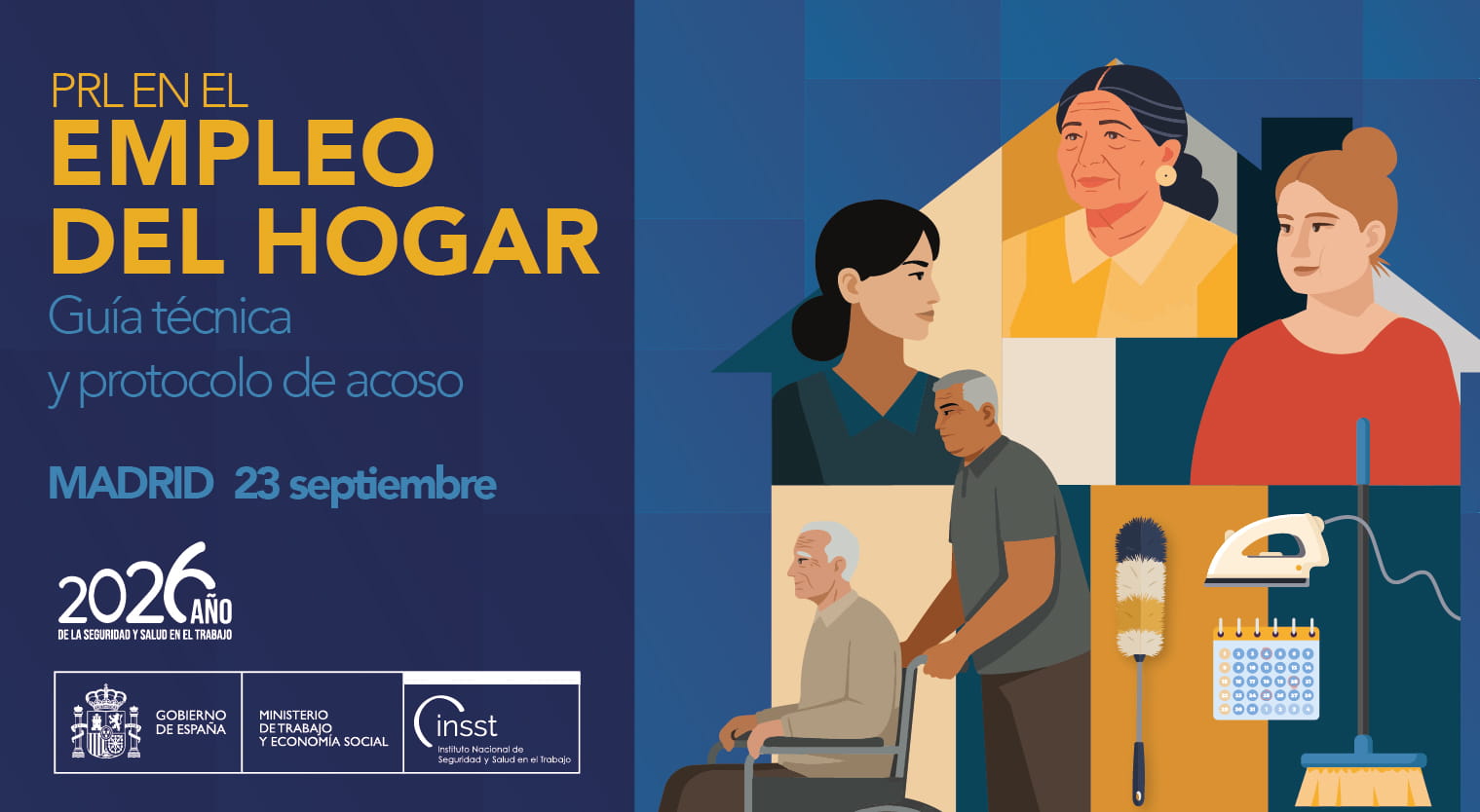Banner de la Jornada Técnica PRL en el empleo del hogar: Guía técnica y protocolo de acoso.