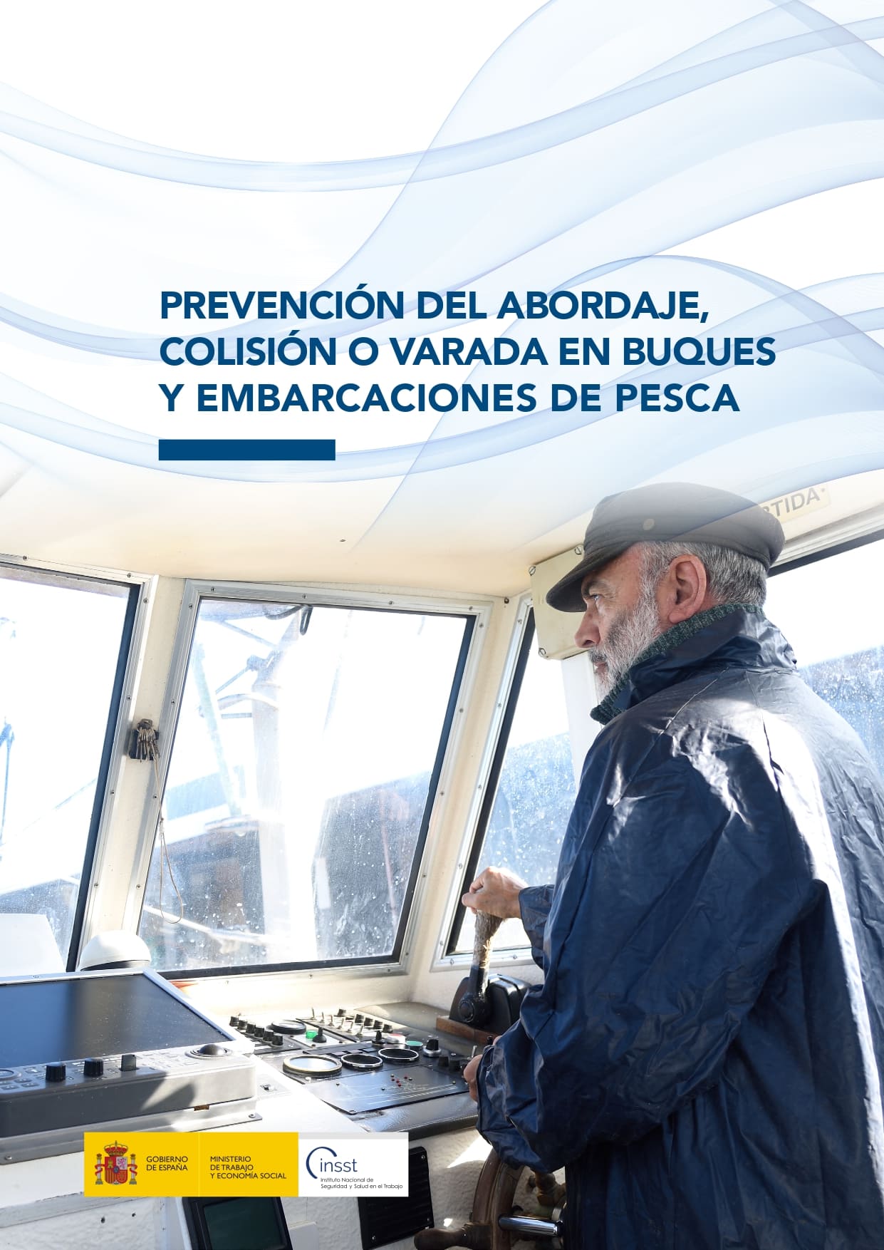 Portada del folleto Prevención del abordaje, colisión o varada en buques y embarcaciones de pesca