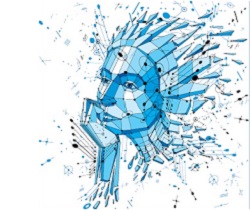 Imagen de un dibujo de la cabeza de un robot