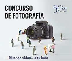 Logotipo del 50 aniversario del INSST y la leyenda 