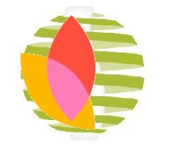 Simbolo de la semana europea esfera verde con una hojas encima de color rojo y amarillo