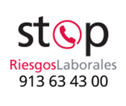  Imagen de logotipo del servicio telefónico Stop riesgos laborales con su número de teléfono 903634300 