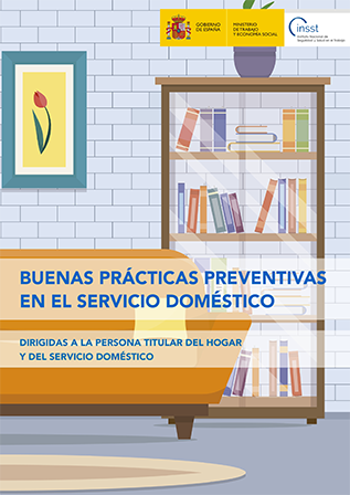 Dibujo del interior del salón de una casa con estanterías, sofá, mesita