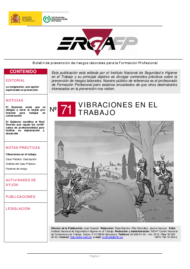 Número 71. VIBRACIONES EN EL TRABAJO