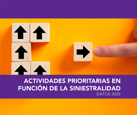 Imagen ilustrativa de la píldora informativas. Actividades prioritarias en función de la siniestralidad. Datos 2025.