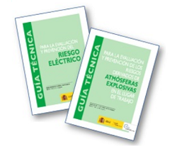 Portadas de las guías técnicas de riesgo eléctrico y atmósferas explosivas