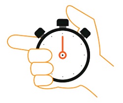 Mano con un cronómetro