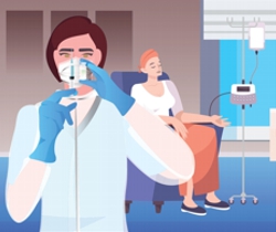 mujer administrando un medicamento