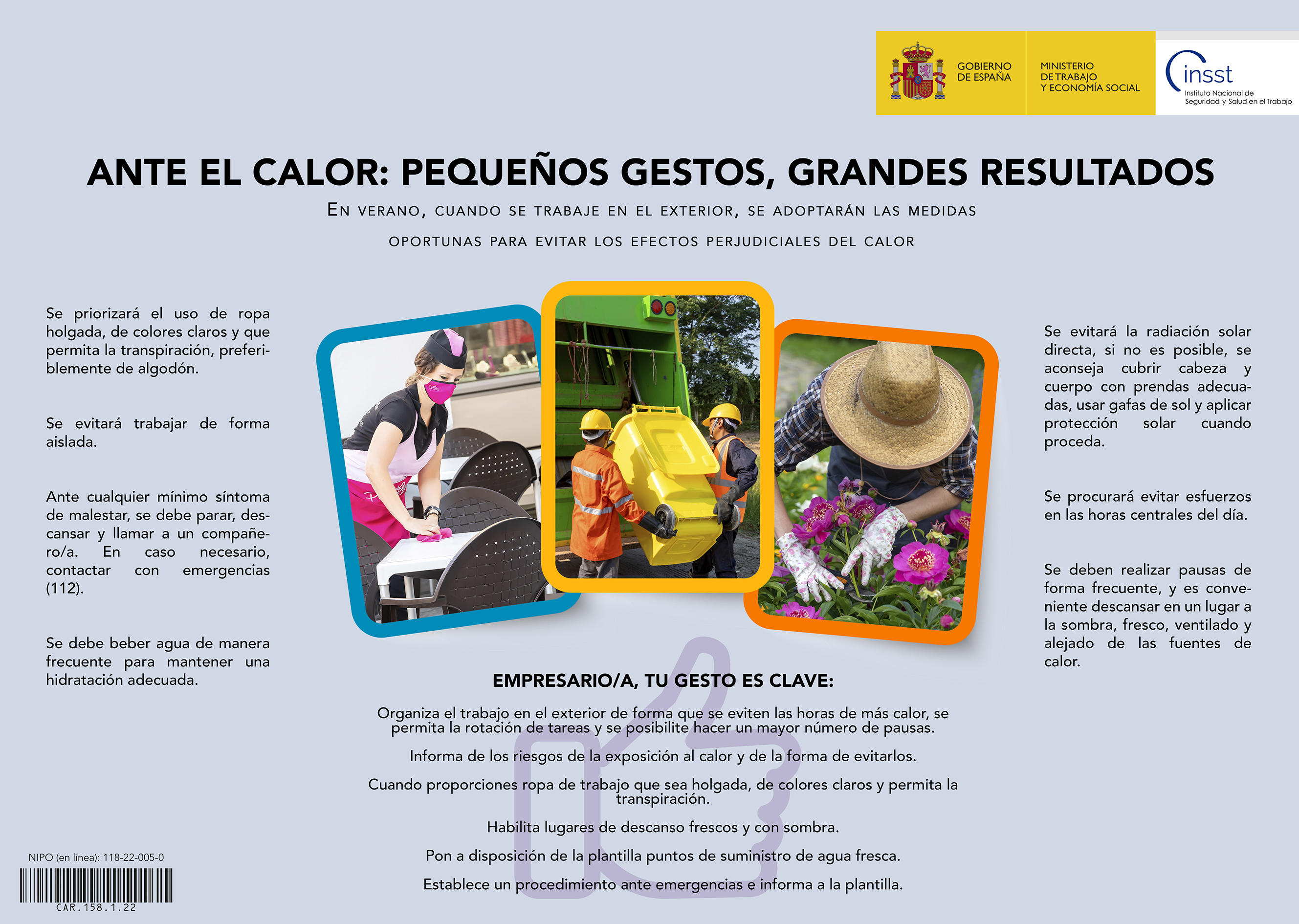 Cartel: Ante el calor: pequeños gestos, grandes resultados - Año 2022