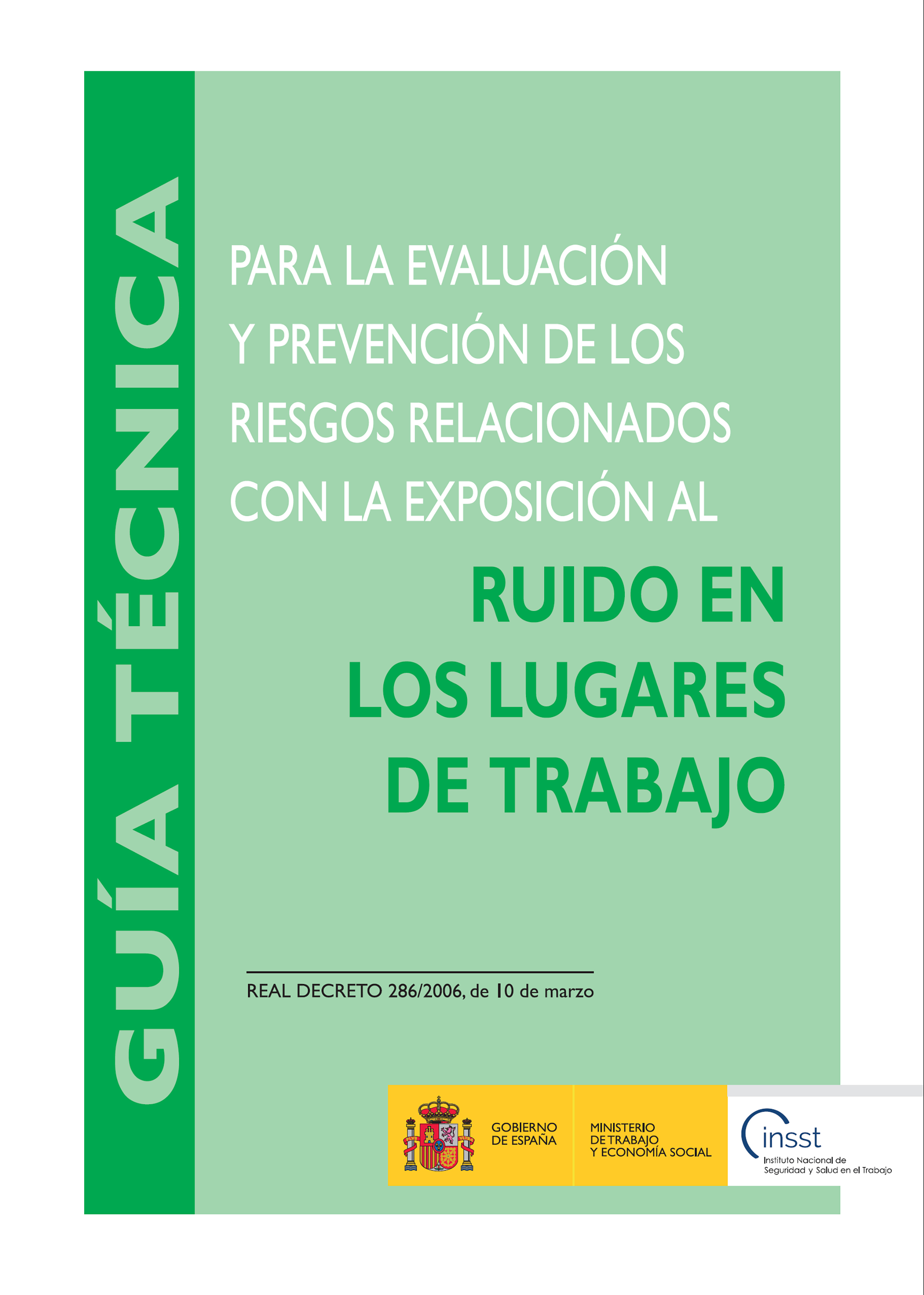 Portada de la guía técnica de exposición de los trabajadores al ruido 2022