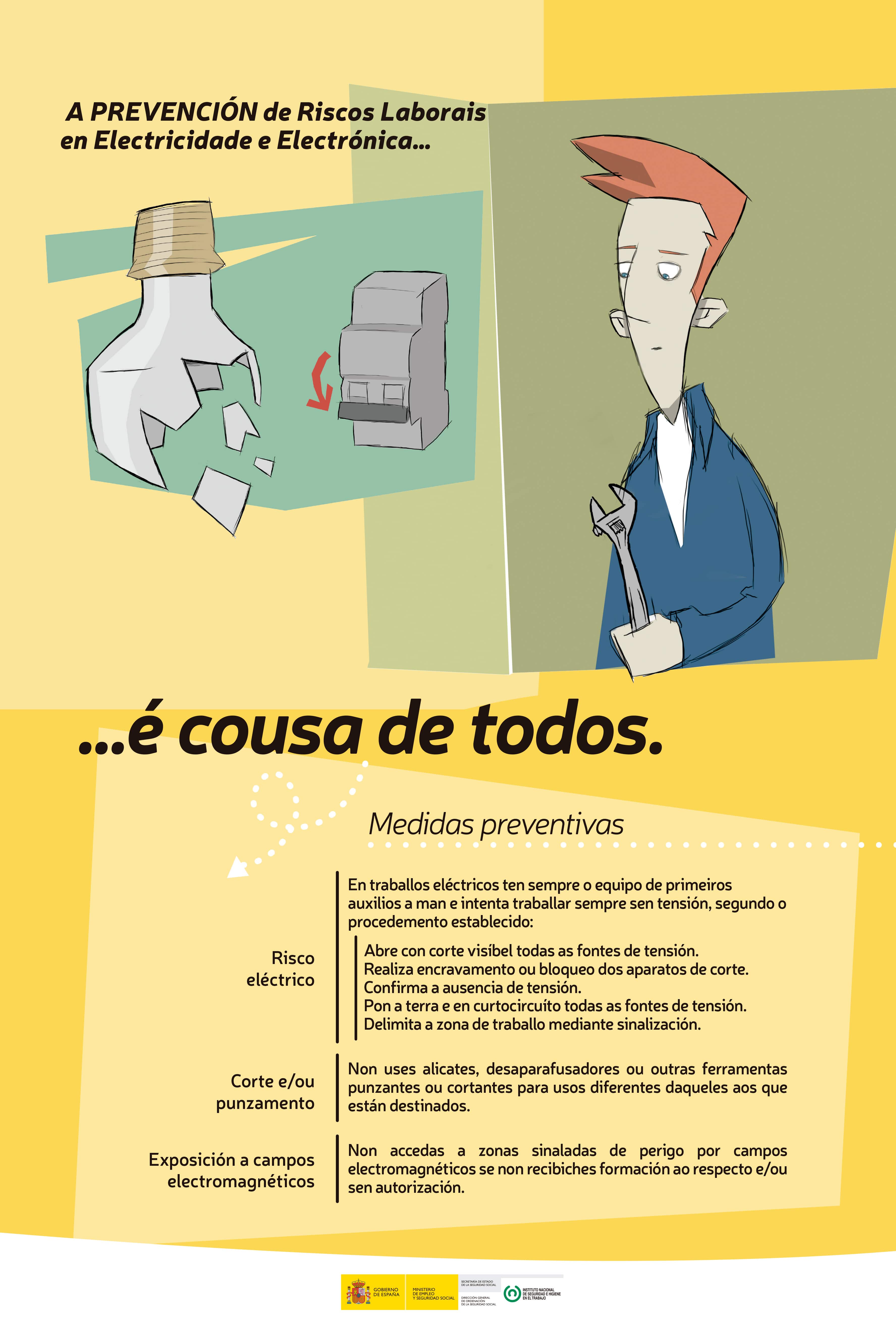 Cartel “Electricidade e Electrónica” (galego)