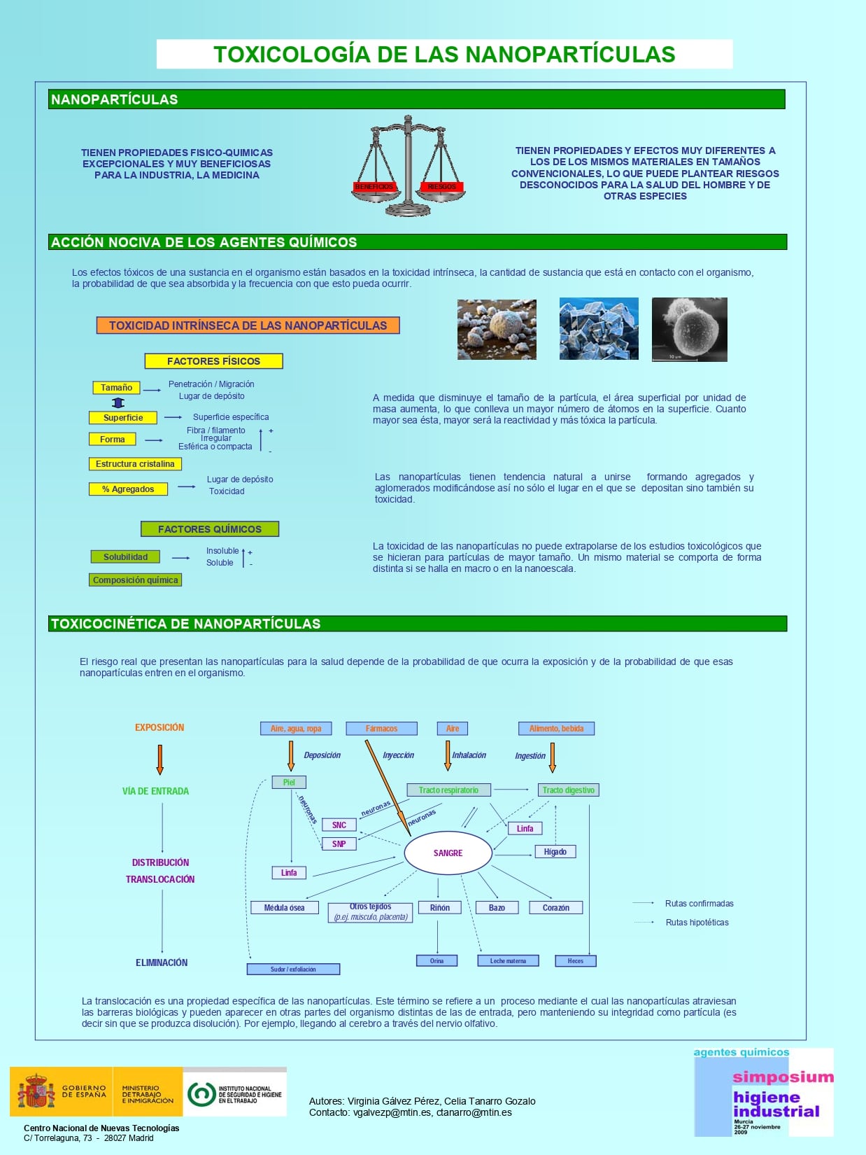 Póster Técnico: Toxicología de las nanopartículas - Año 2009
