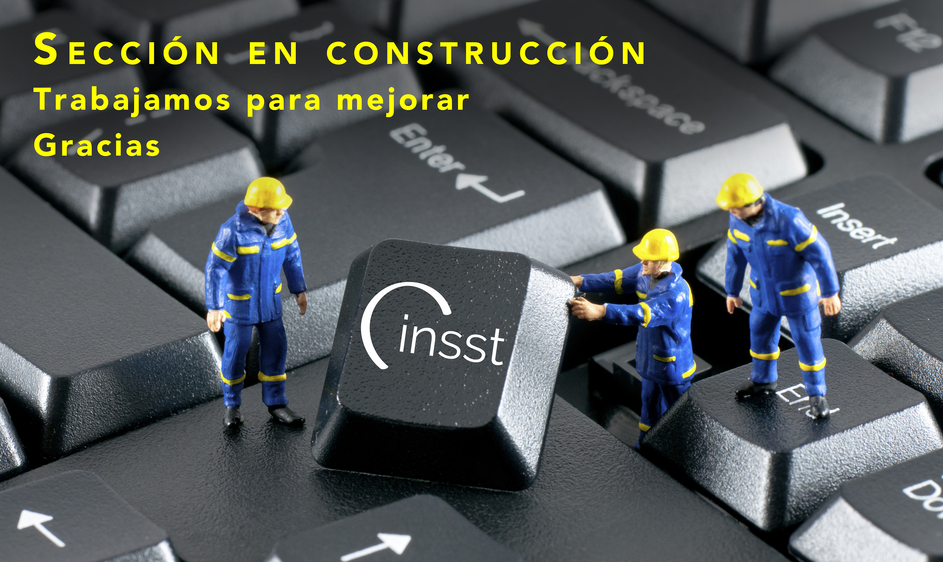 Imagen simbólica de página en construcción (obreros trabajando)