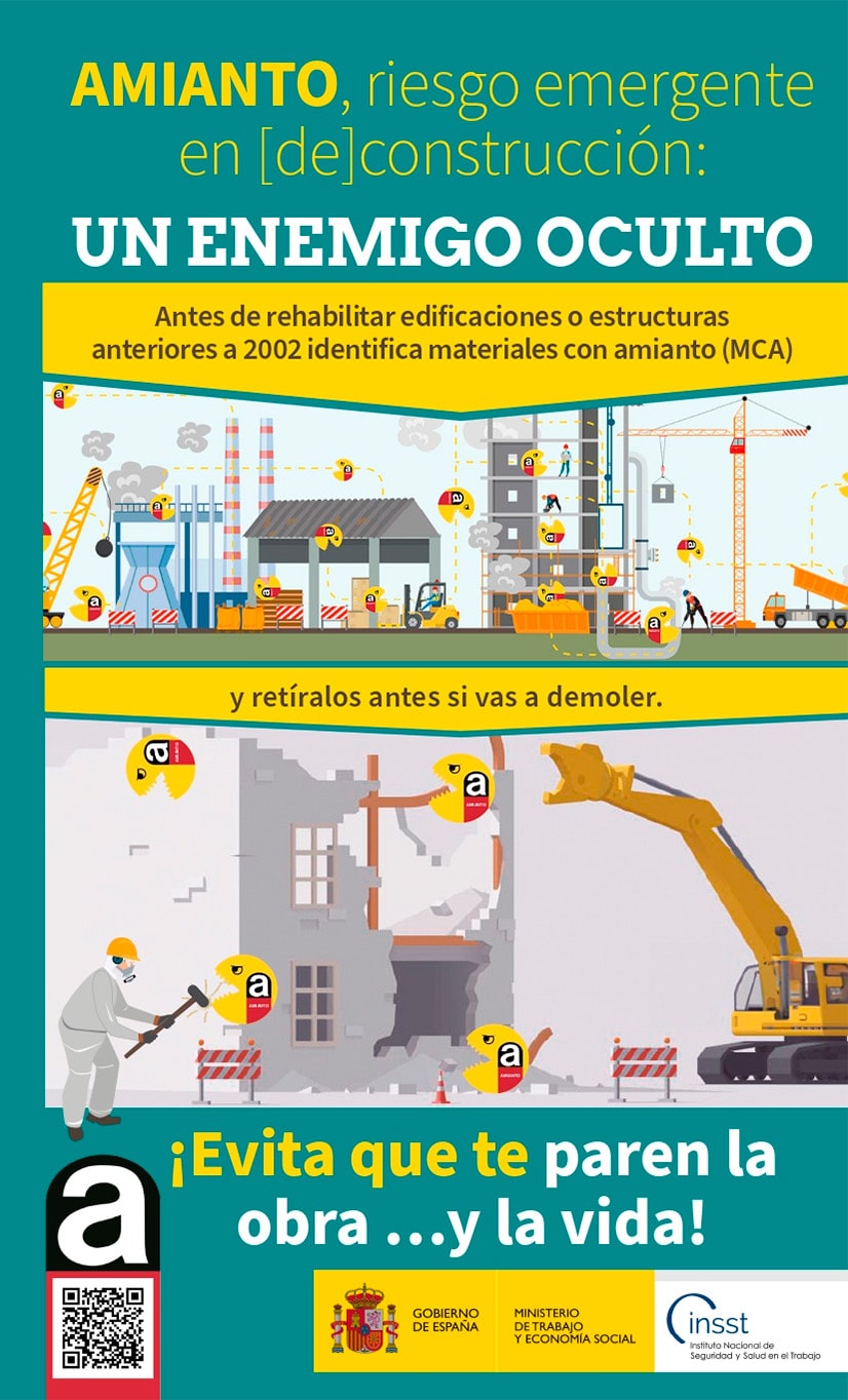 Folleto: Amianto, riesgo emergente en [de]construcción: un enemigo oculto - Año 2024
