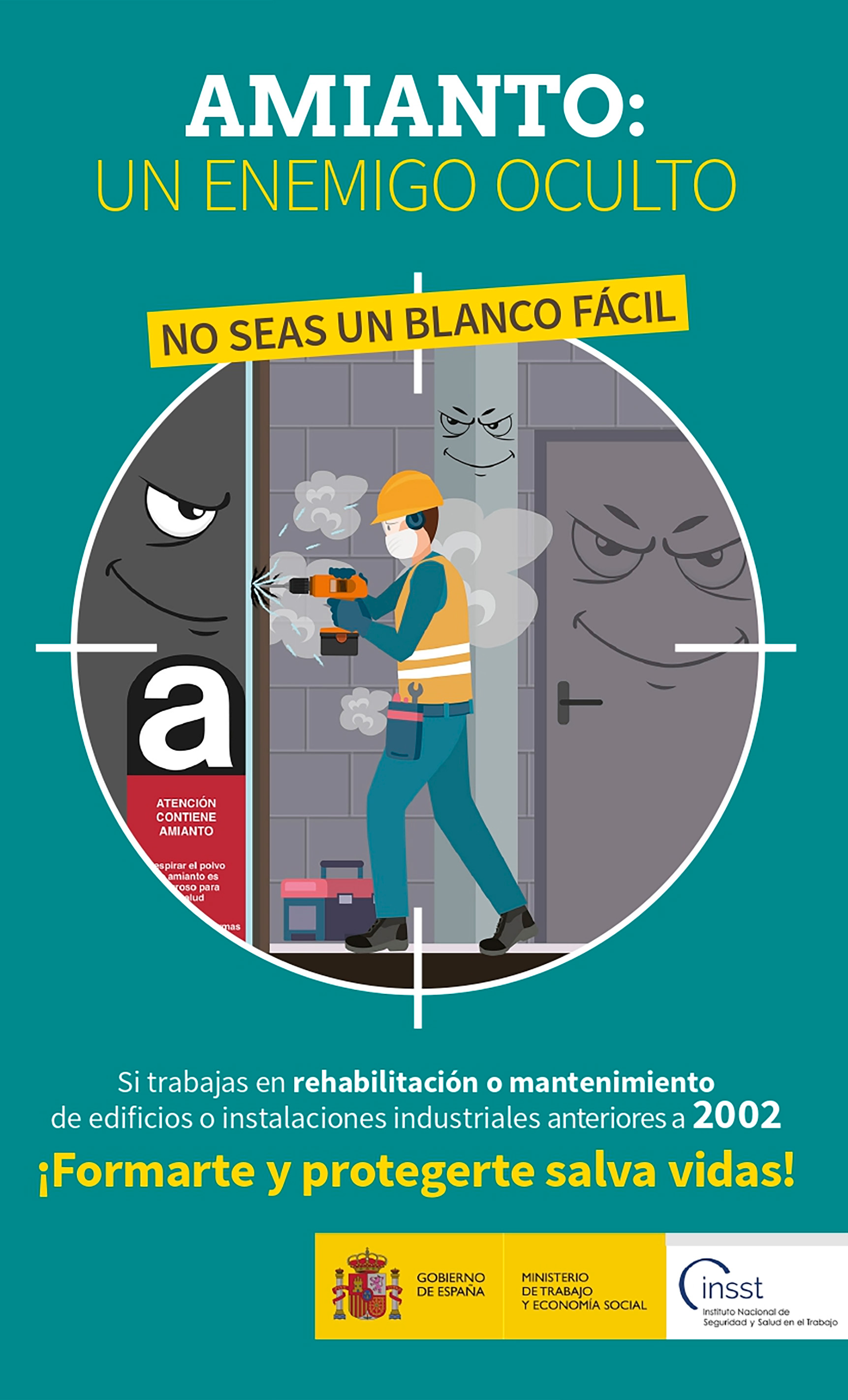 Folleto: Amianto: un enemigo oculto. No seas un blanco fácil - Año 2021