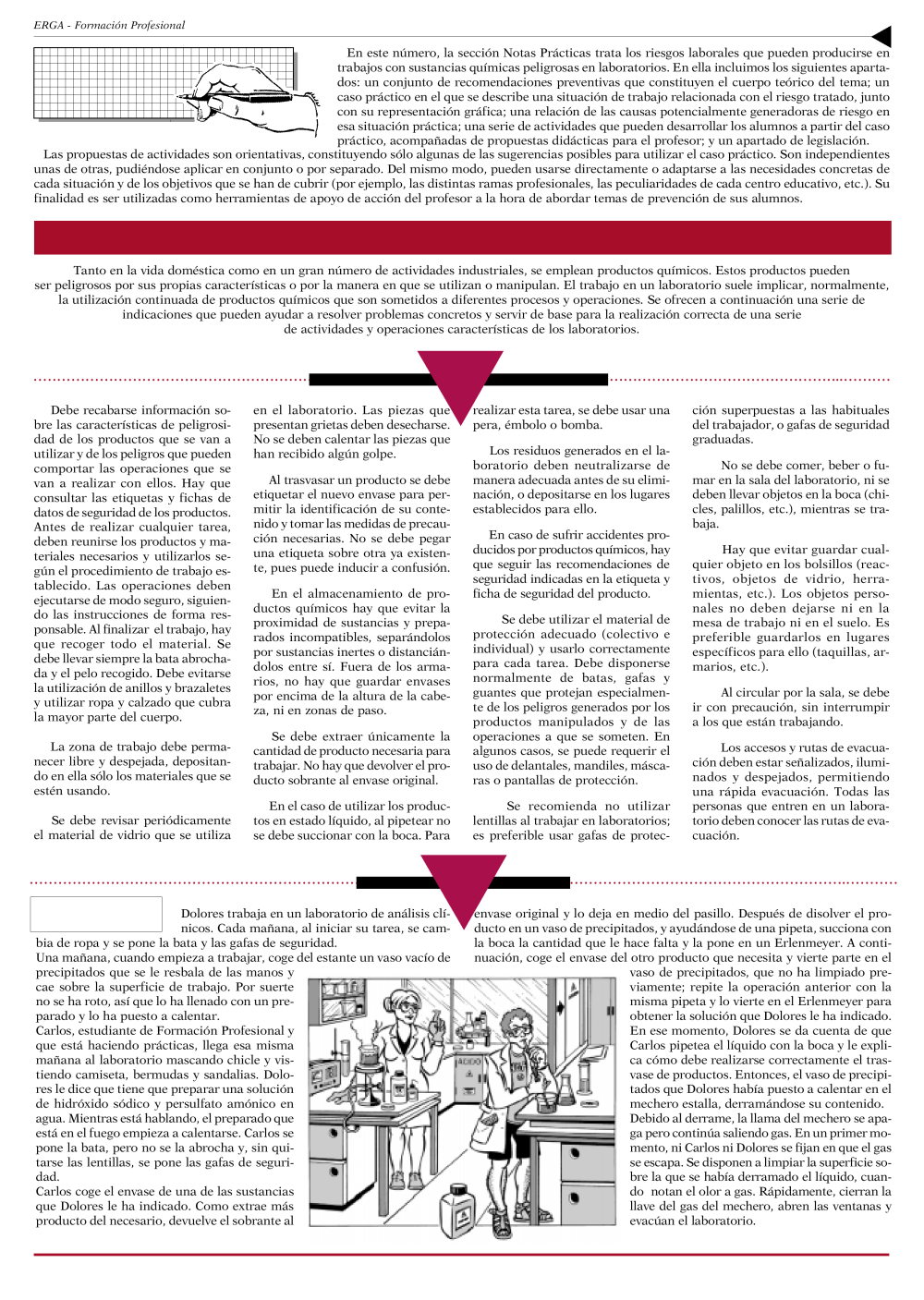 NP Erga-FP 03. Trabajo con sustancias químicas peligrosas en laboratorios - Año 1996