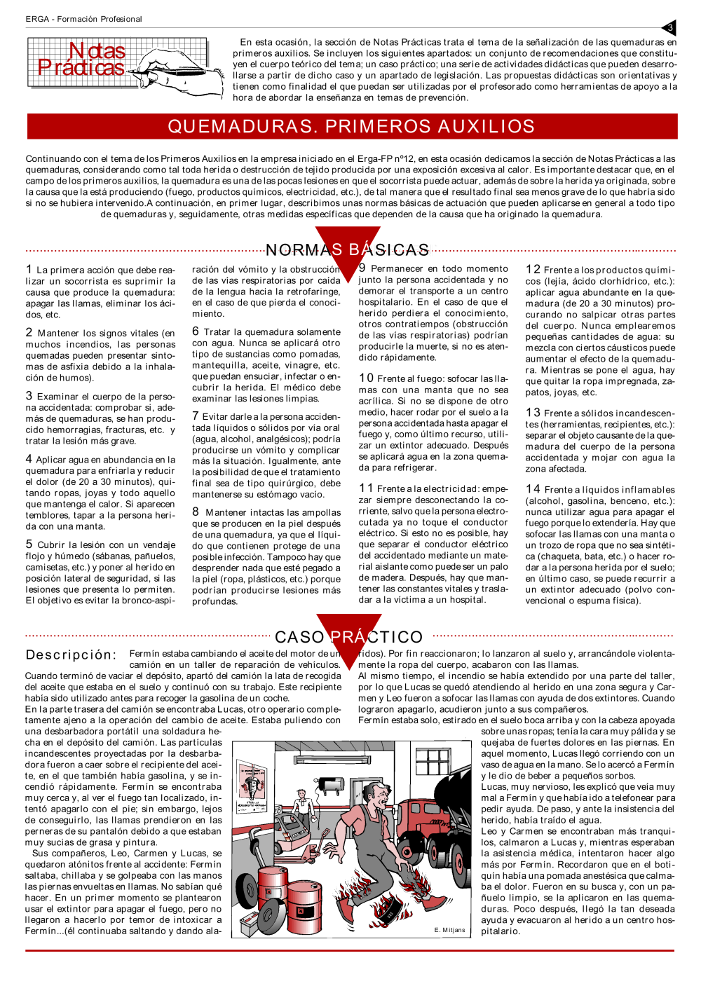 NP Erga-FP 15. Primeros auxilios. Quemaduras - Año 1999