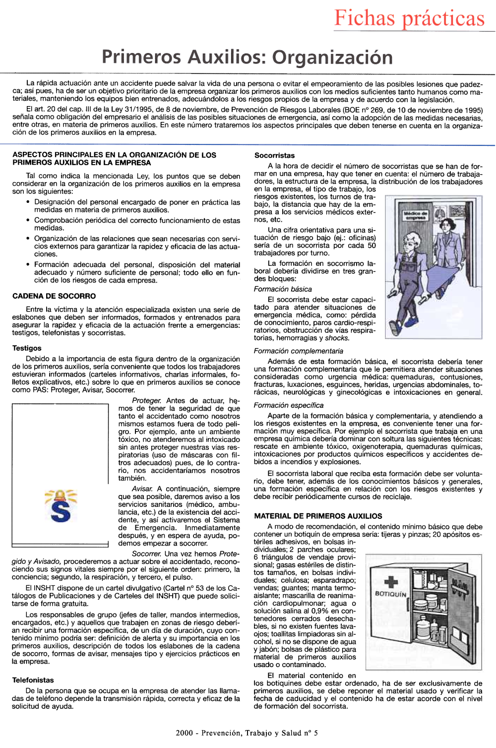 FP Revista SST 05. Primeros auxilios Organización - Año 2000