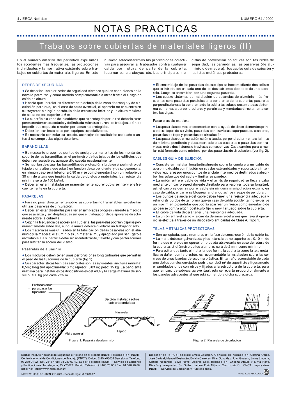 NP Erga-Noticias 64. Trabajos sobre cubiertas de materiales ligeros (II) - Año 2000