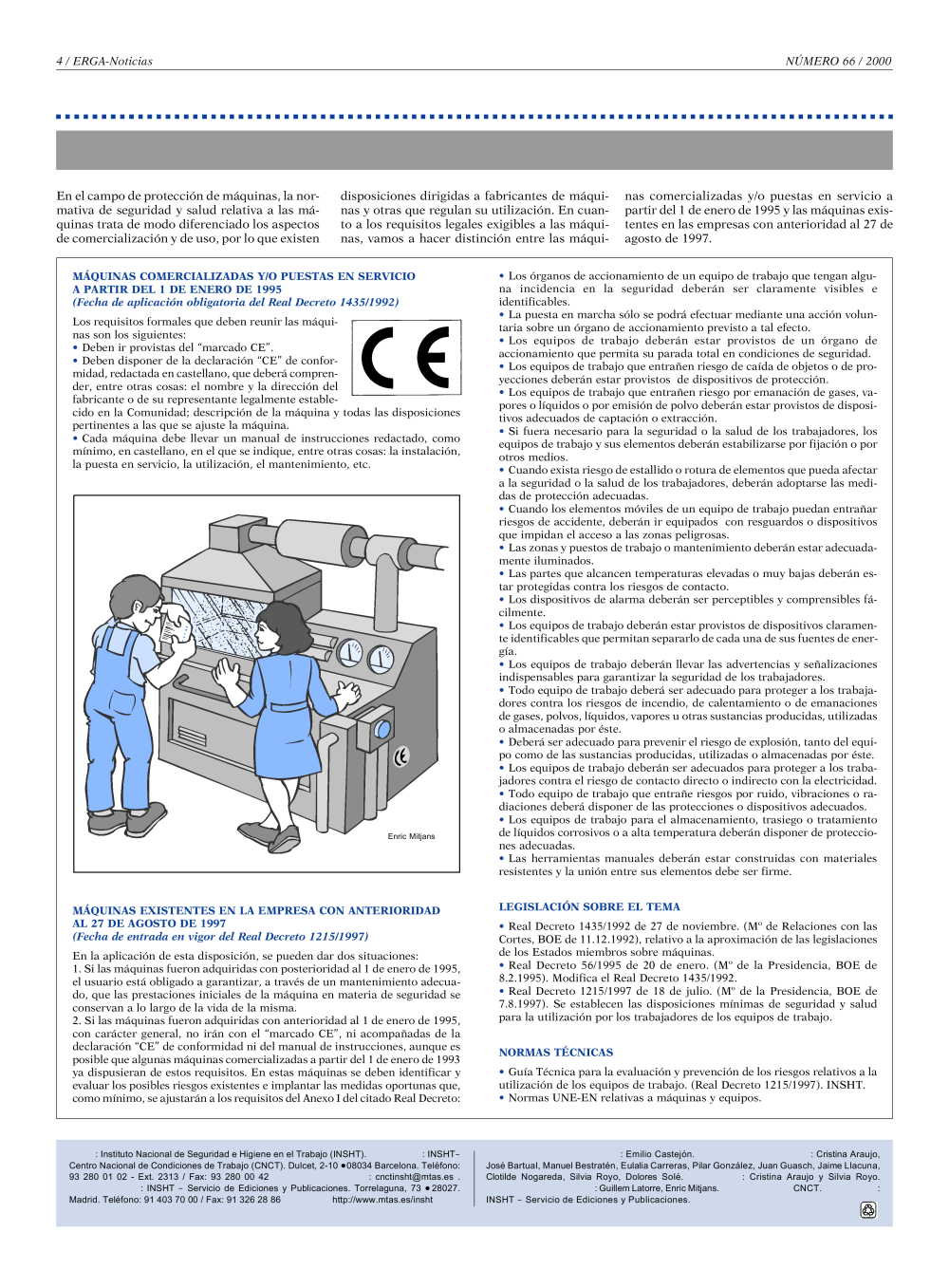 NP Erga-Noticias 66. Requisitos legales exigibles a las máquinas - Año 2000
