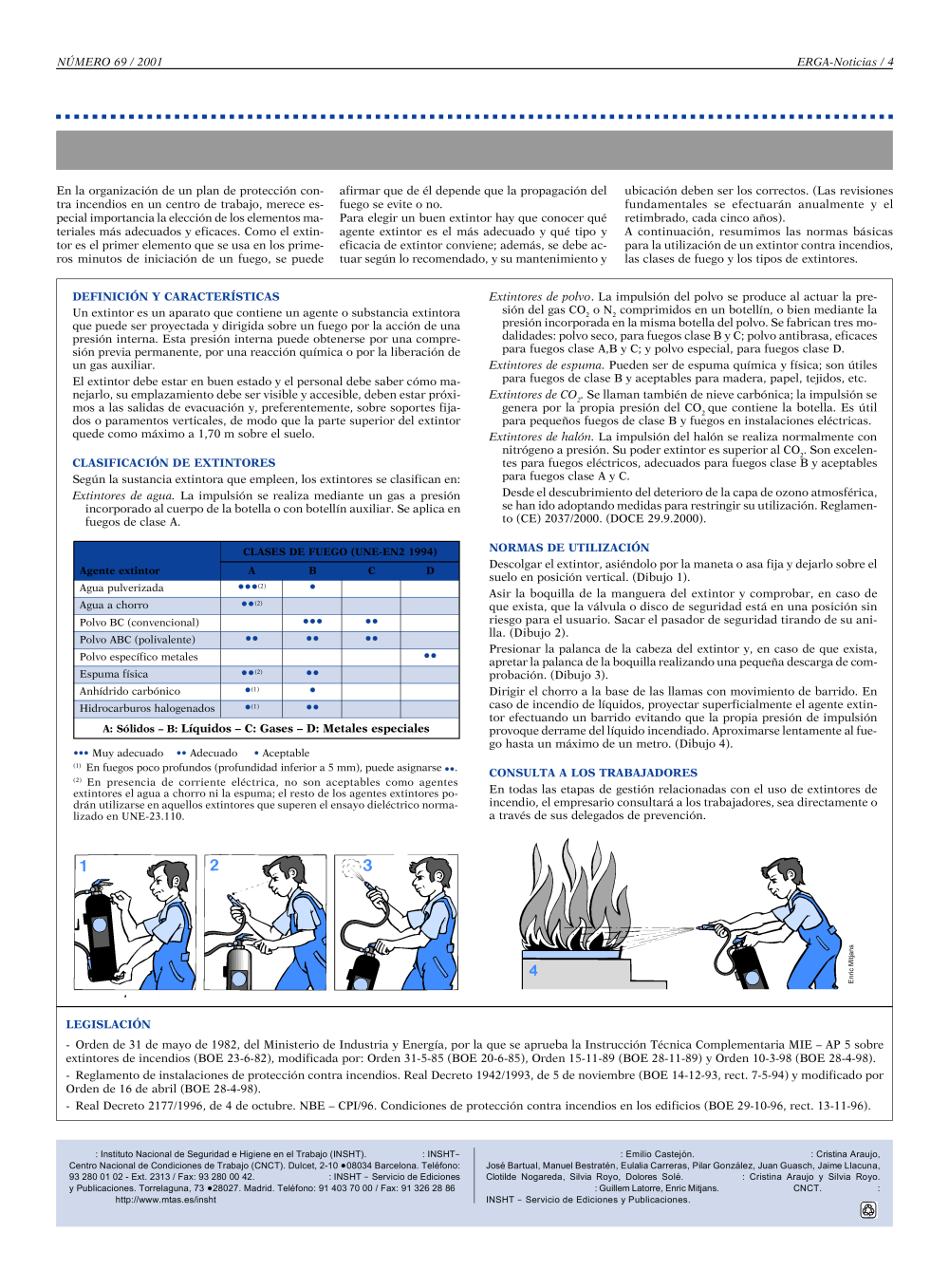 NP Erga-Noticias 69. Uso de extintores de incendio - Año 2001