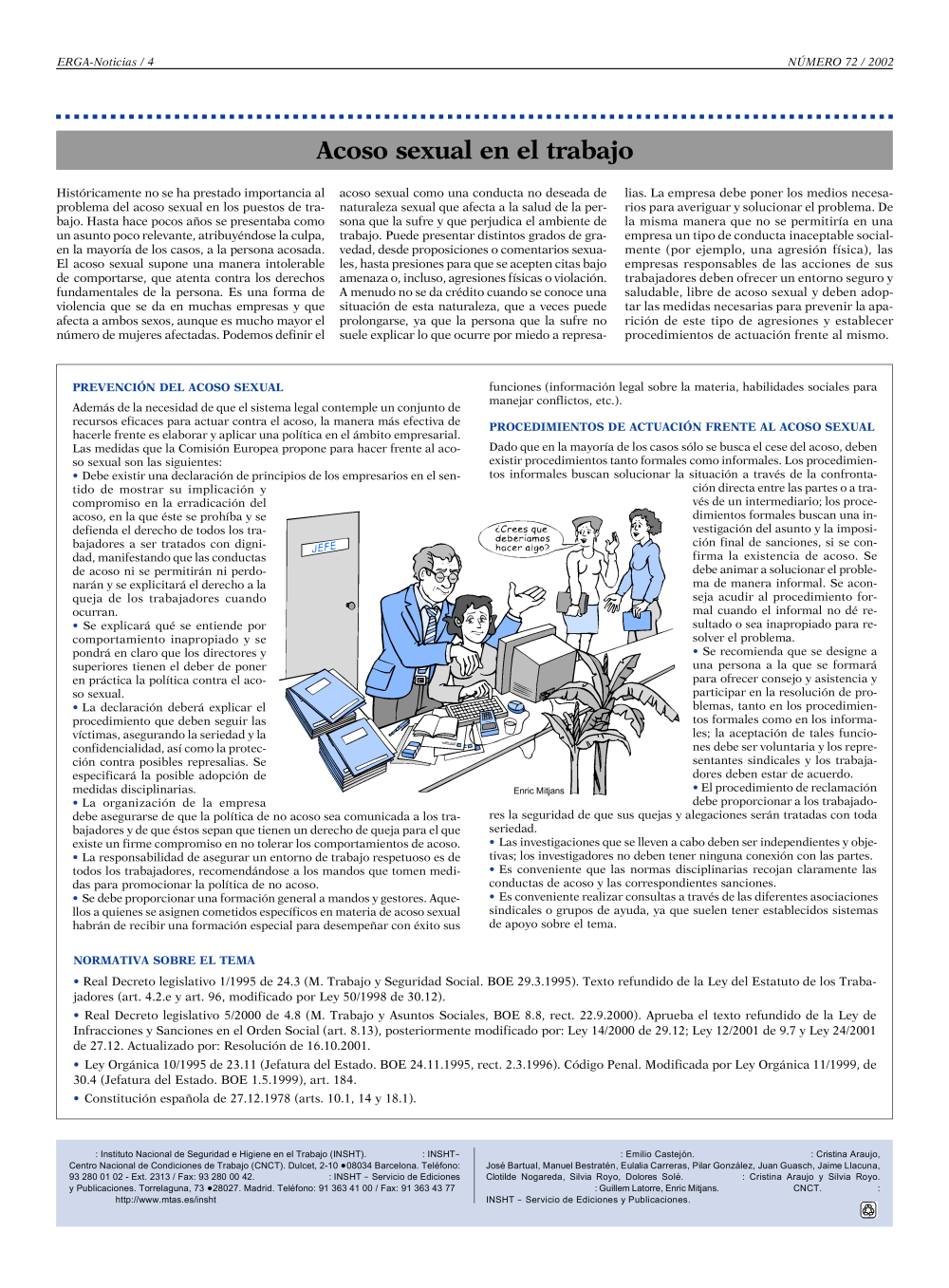 NP Erga-Noticias 72. Acoso sexual en el trabajo - Año 2002