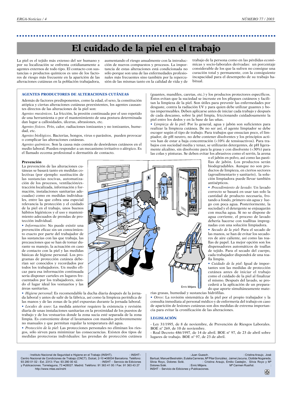 NP Erga-Noticias 77.El cuidado de la piel en el trabajo - Año 2003