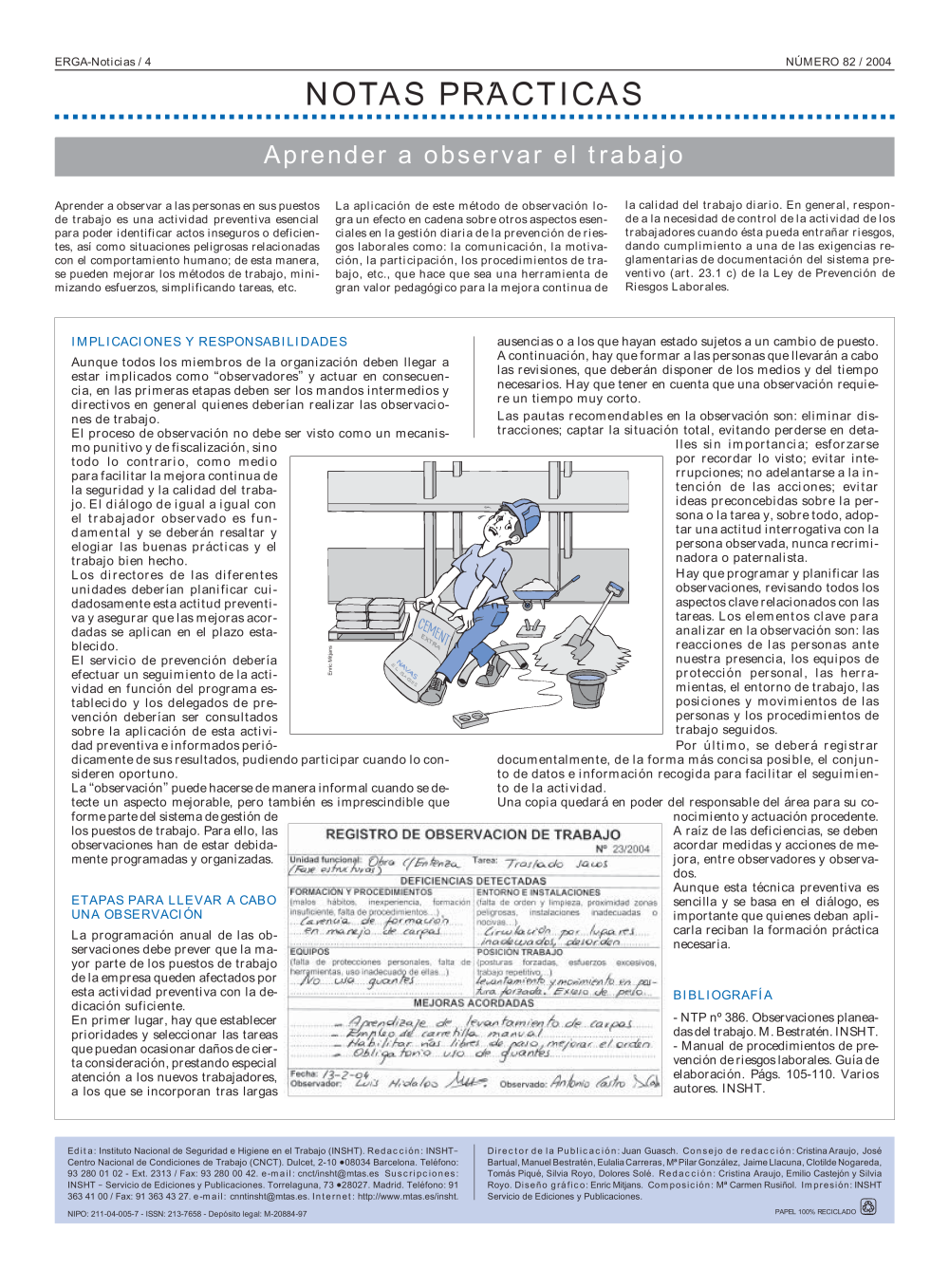 NP Erga-Noticias 82. Aprende a observar el trabajo - Año 2004