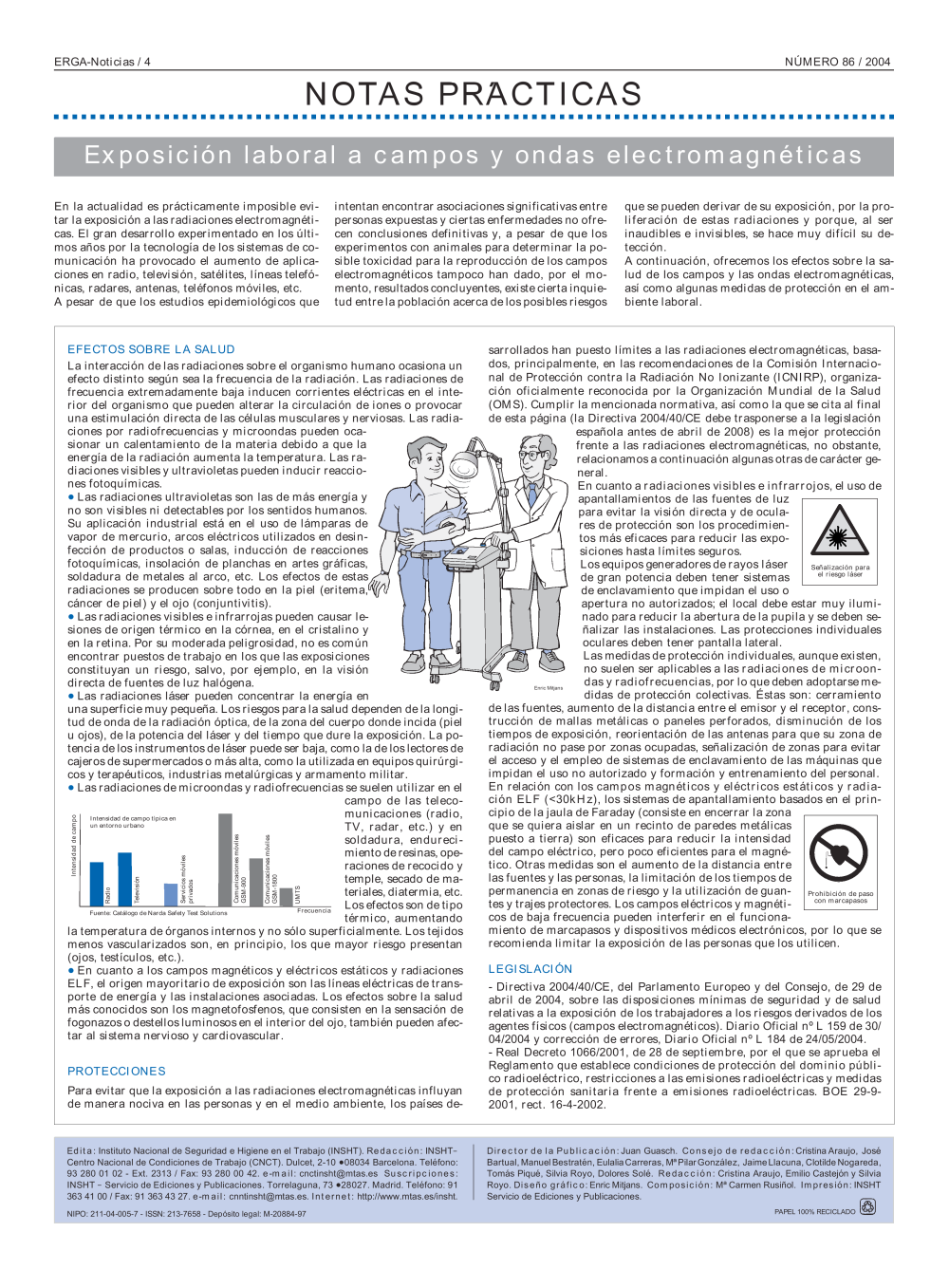 NP Erga-Noticias 86. Exposición laboral a campos y ondas electromagnéticas - 2004