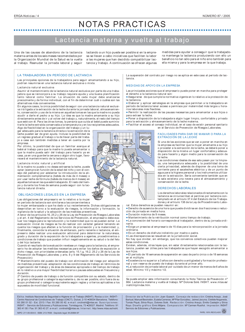 NP Erga-Noticias 87. Lactancia materna y vuelta al trabajo - Año 2005