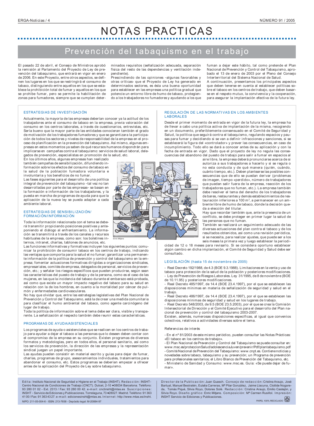 NP Erga-Noticias 91. Prevención del tabaquismo en el trabajo - Año 2005