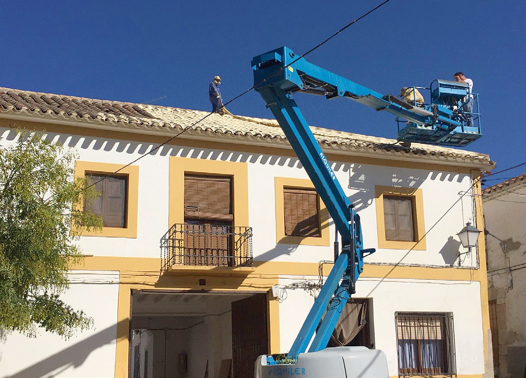 Acceso a tejado utilizando una plataforma