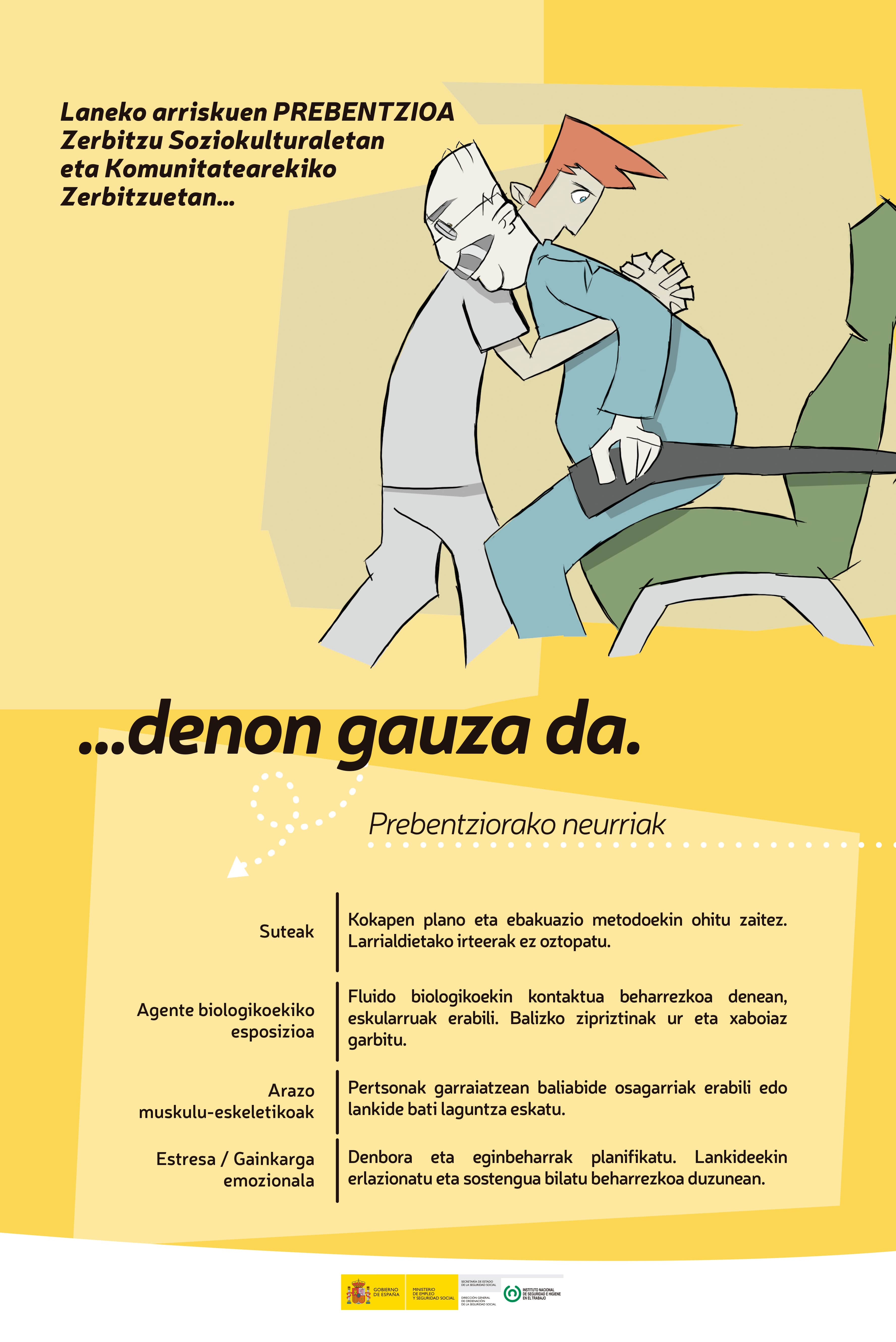 Kartela “Zerbitzu Soziokulturalak eta Komunitatearekiko Zerbitzuak” (euskera)