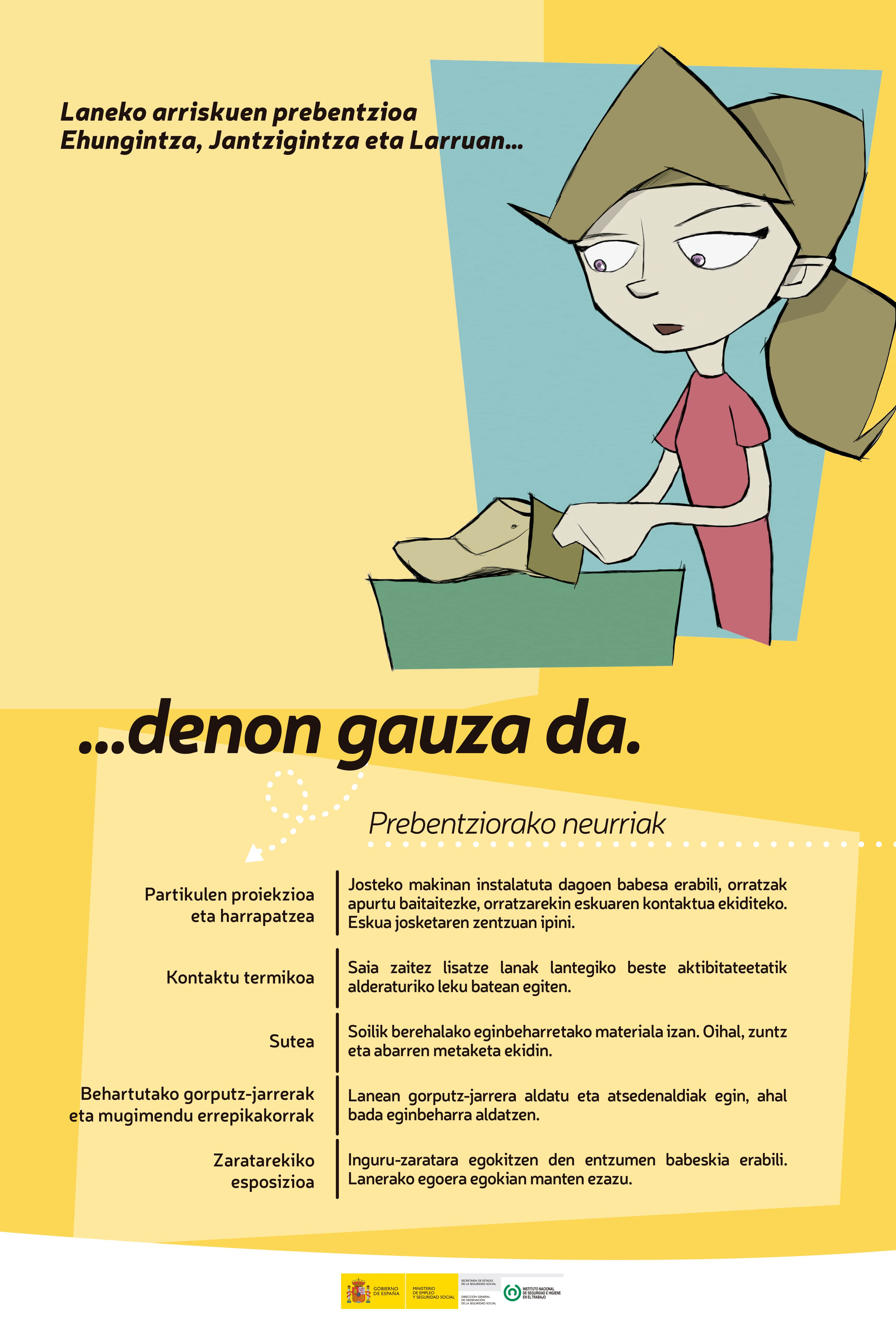 Kartela “Ehungintza, Jantzigintza eta Larruan” (euskera)