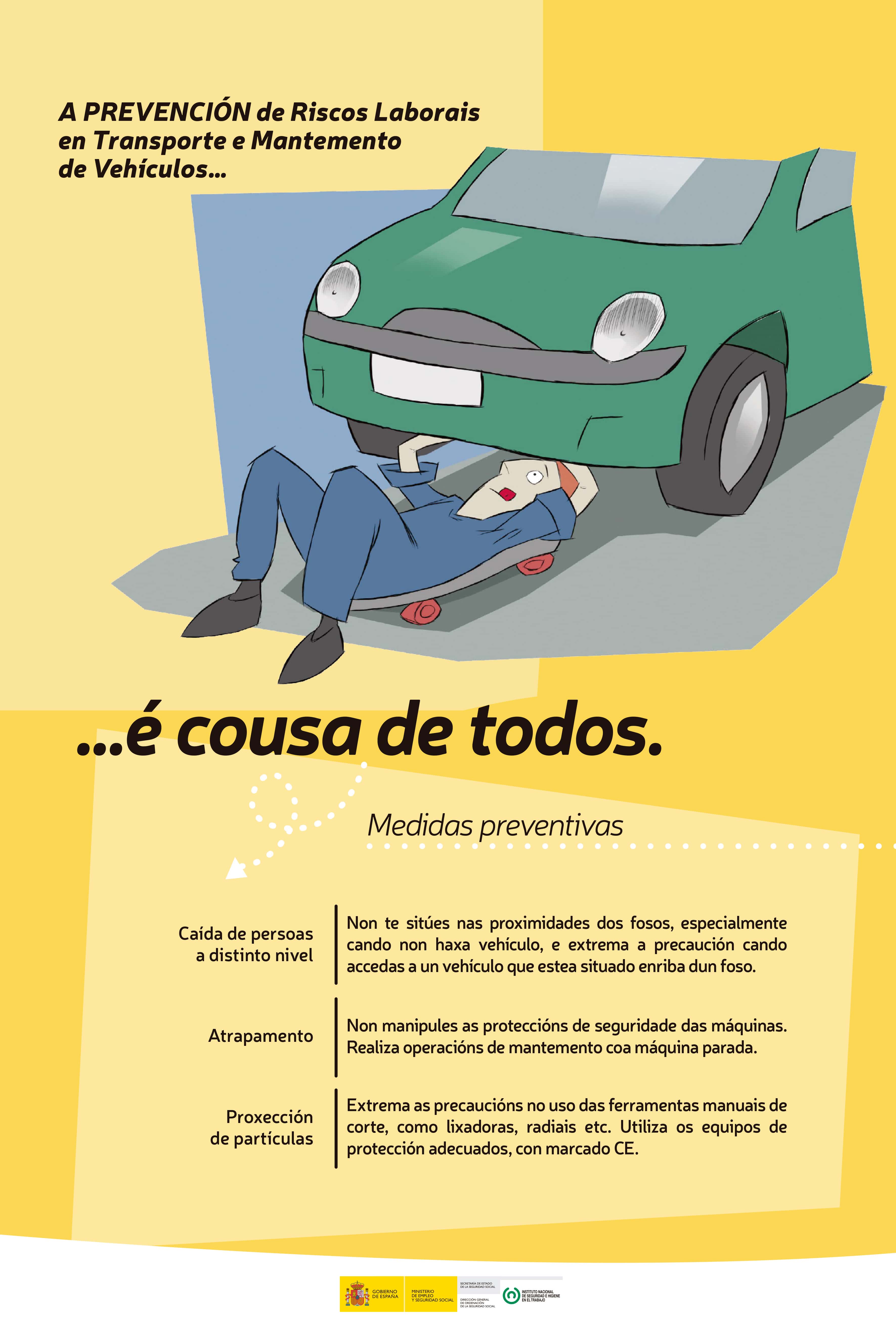Cartel “Transporte e Mantemento de Vehículos” (galego)