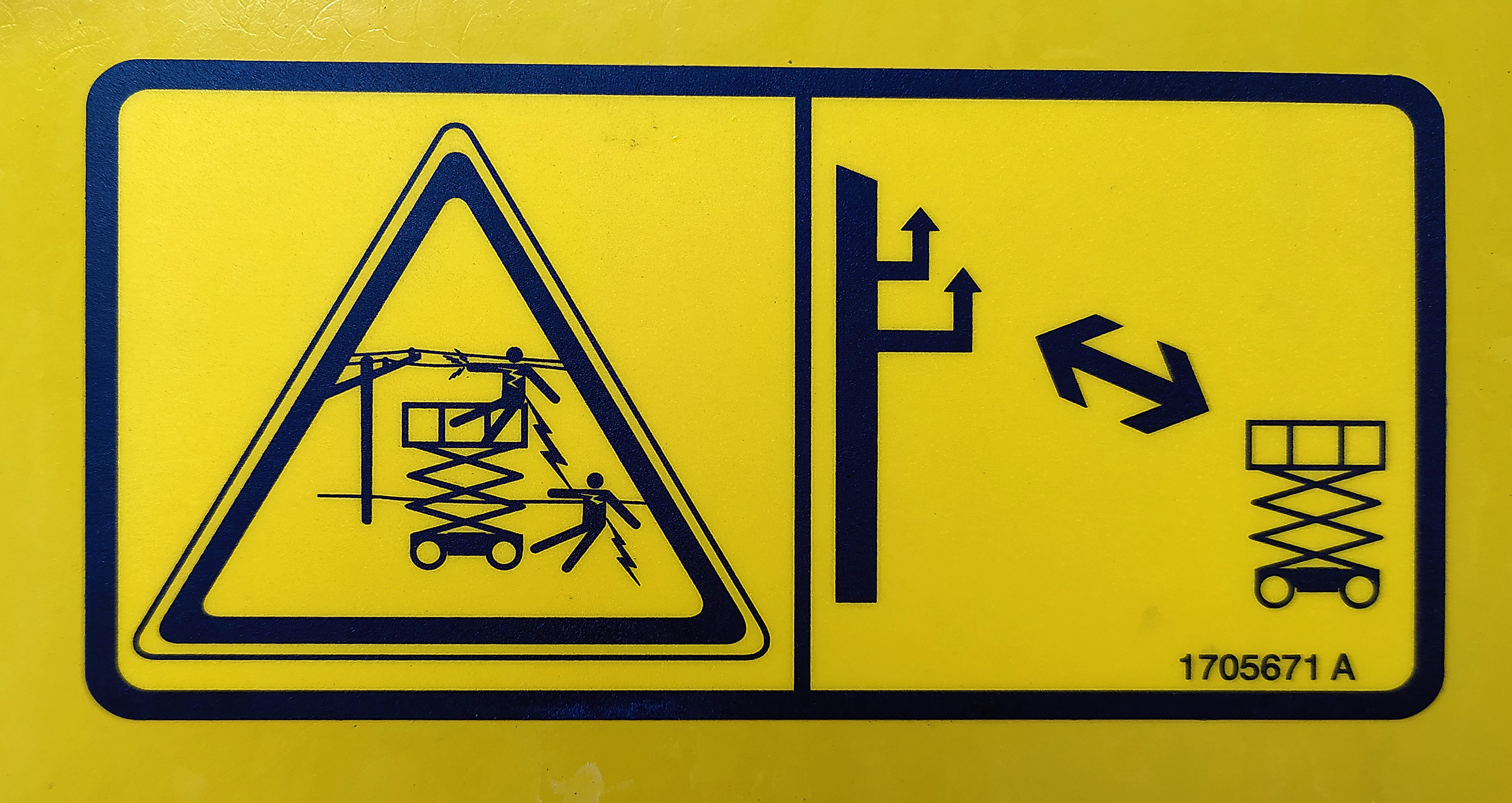 Figura 4: Señal de advertencia de peligro de electrocución por proximidad de líneas eléctricas