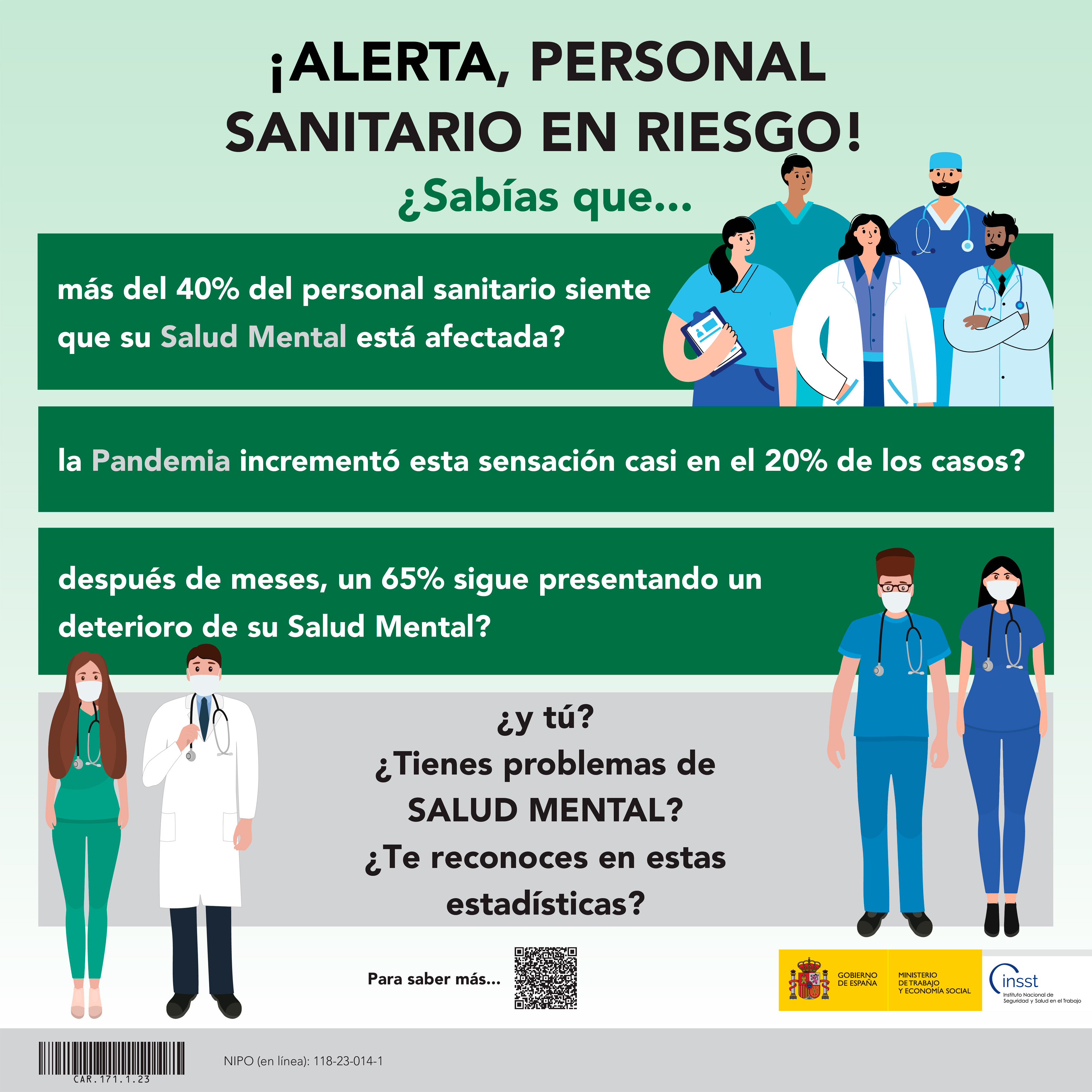Cartel: ¡Alerta, personal sanitario en riesgo! - Año 2023