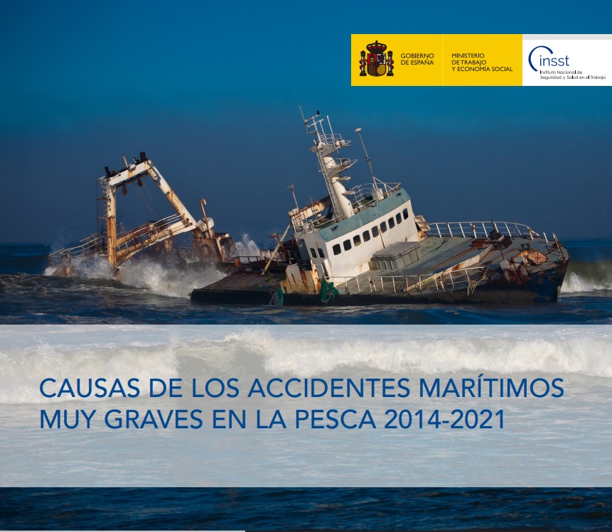 Imagen de un barco y el título del documento: Causas de los accidentes marítimos muy graves en la pesca 2014-2021