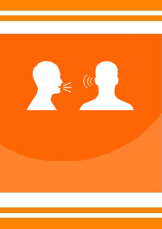 Imagen del logotipo del calculador con una cabeza emitiendo sonido en forma de ondas y otra cabeza recibiendo sonido en forma de ondas