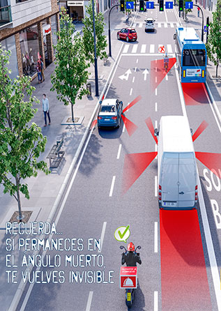 Folleto: ¡Hazte visible! Campaña de sensibilización dirigida a los motoristas de reparto de comida a domicilio - Año 2019