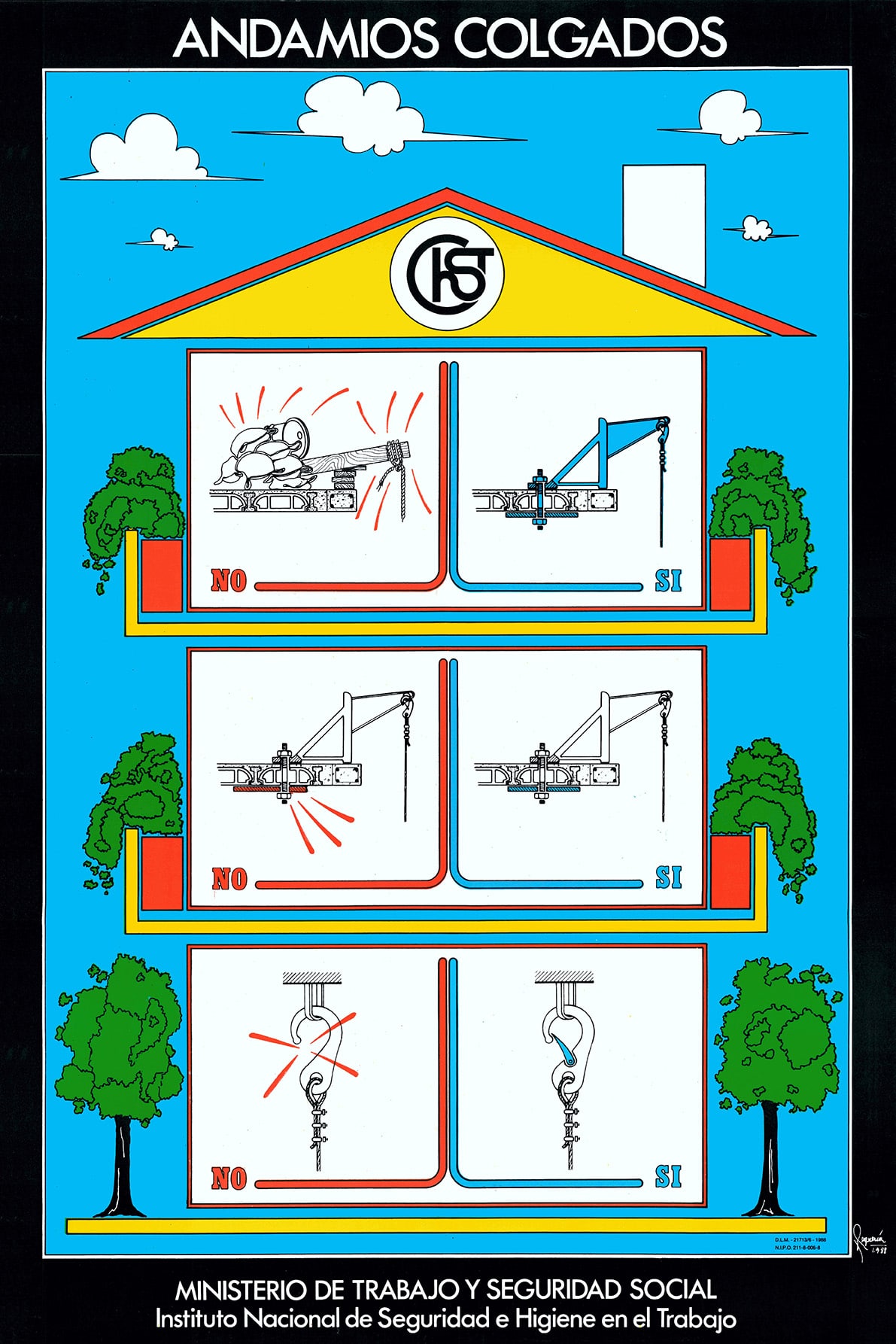 Cartel: Andamios colgados (3) - Año 1988