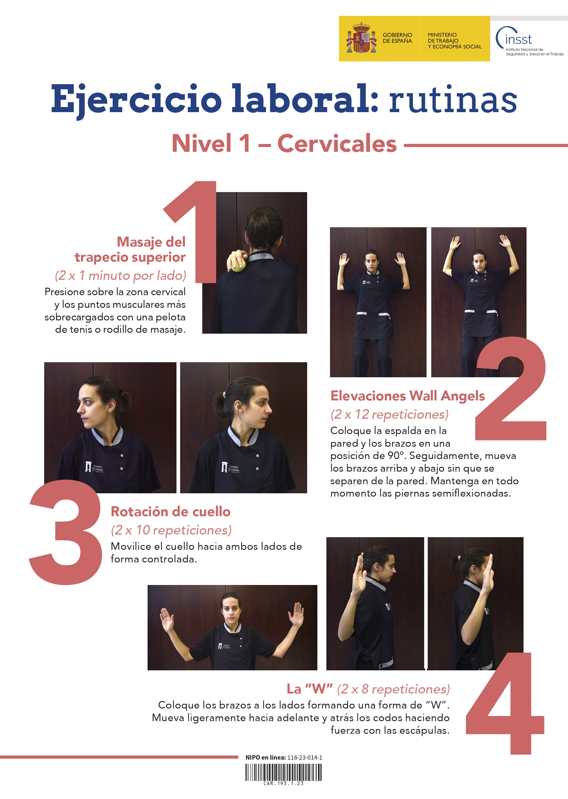 Carteles: Ejercicio laboral: rutinas - Año 2023