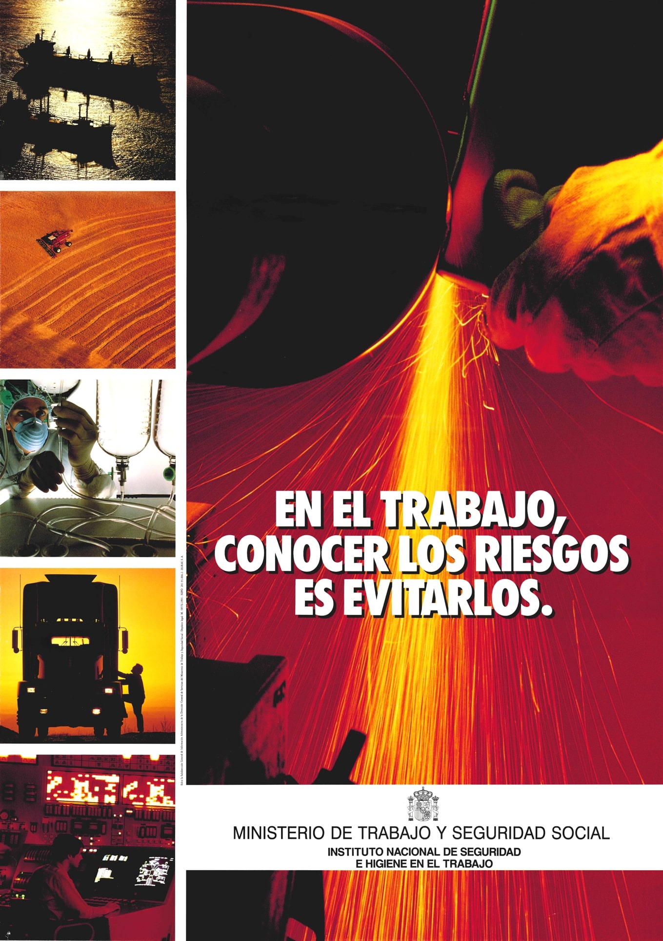 Cartel: En el trabajo, conocer los riesgos es evitarlos - Año 1991