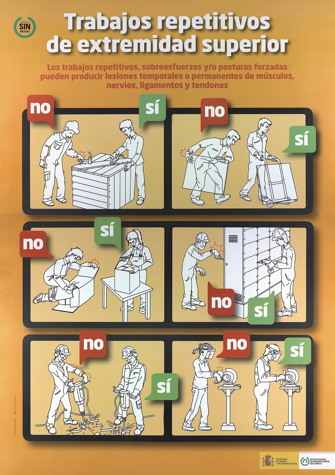 Cartel: Trabajos repetitivos de extremidad superior I - Año 2012