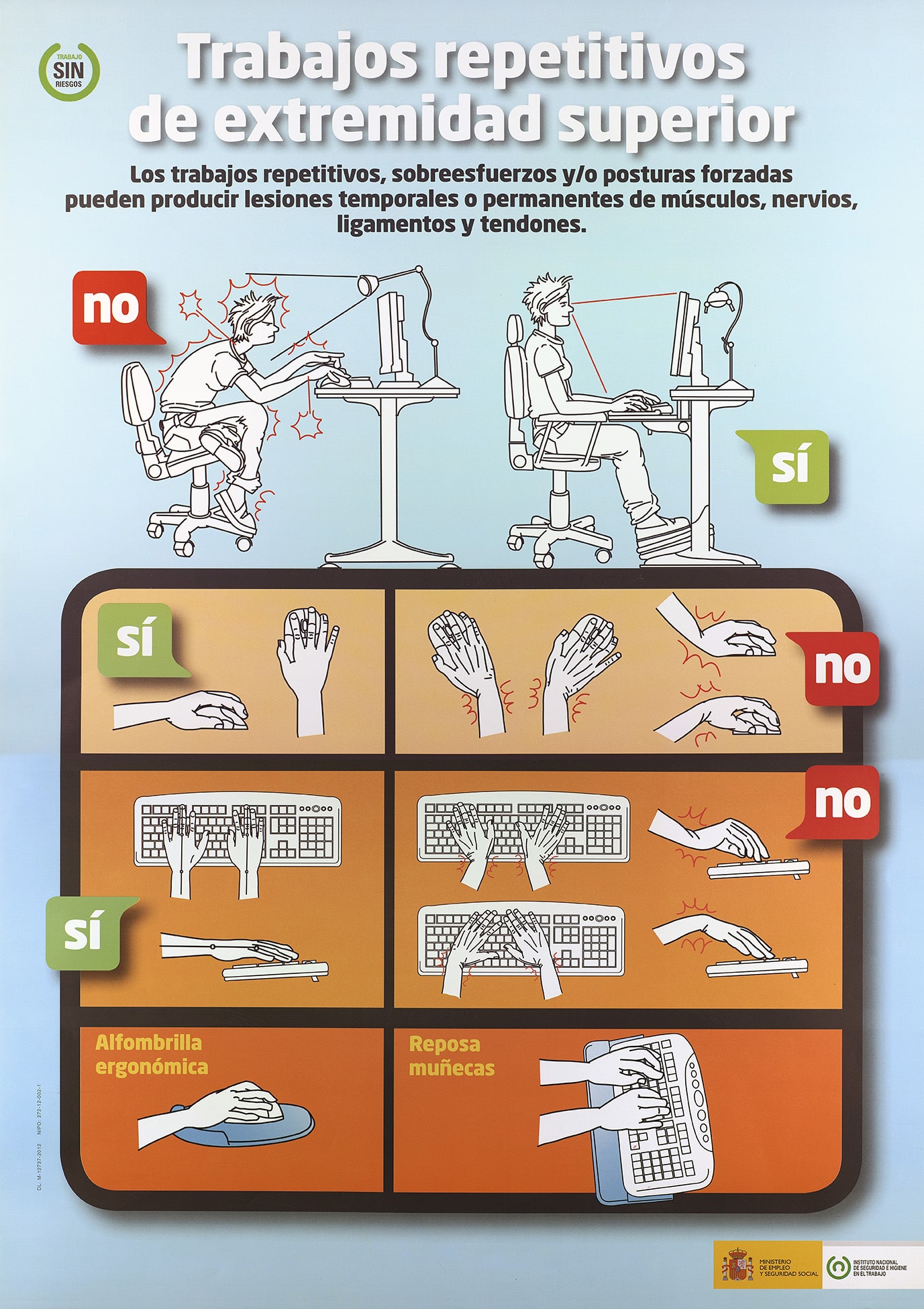 Cartel: Trabajos repetitivos de extremidad superior II - Año 2012