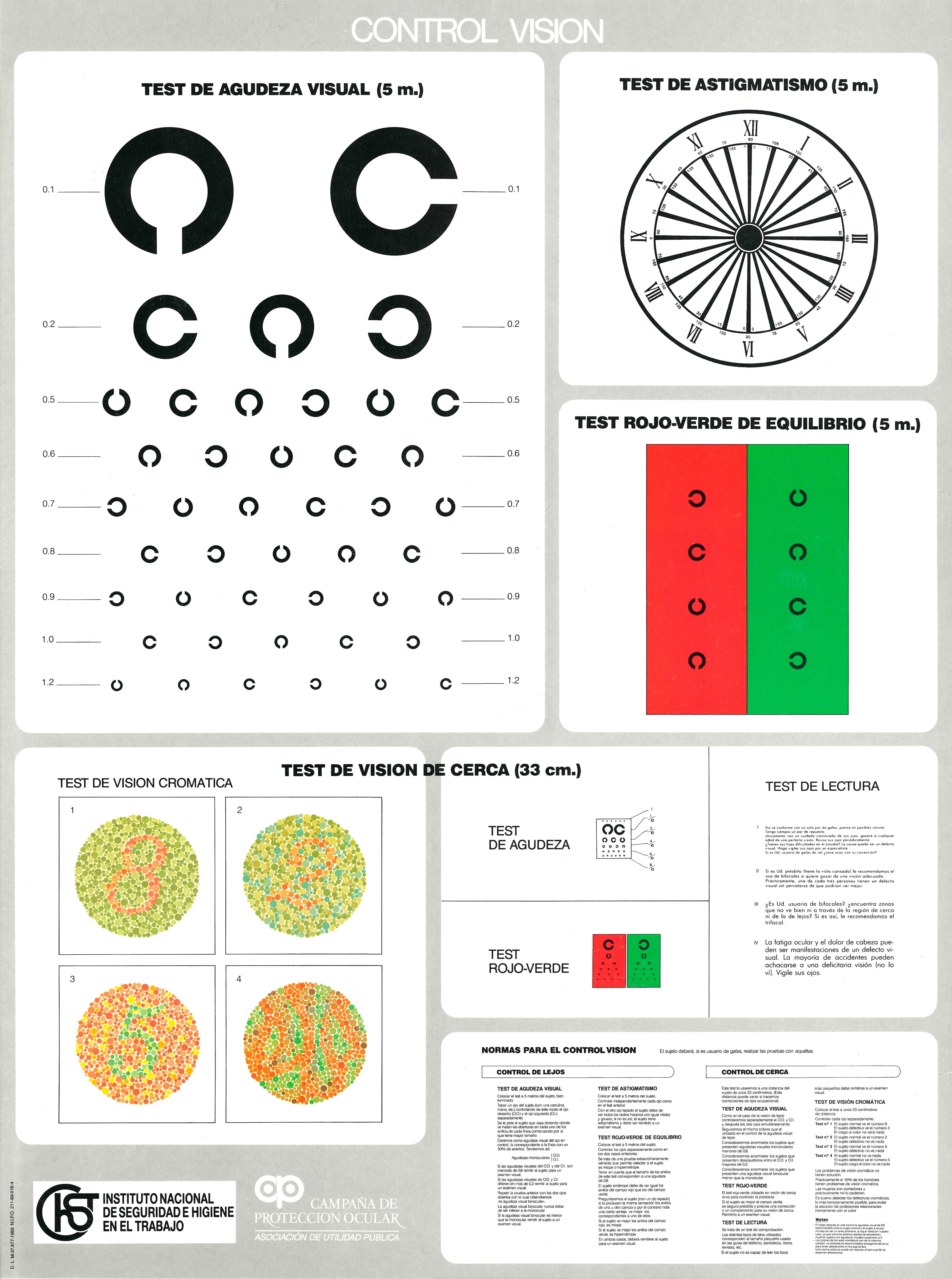 Cartel: Control visión. Campaña de protección ocular - Año 1989