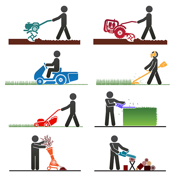 Icononografía de diferentes actividades relacionadas con el sector agrario