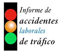 Semáforo y leyenda del Informe de accidentes laborales de tráfico 