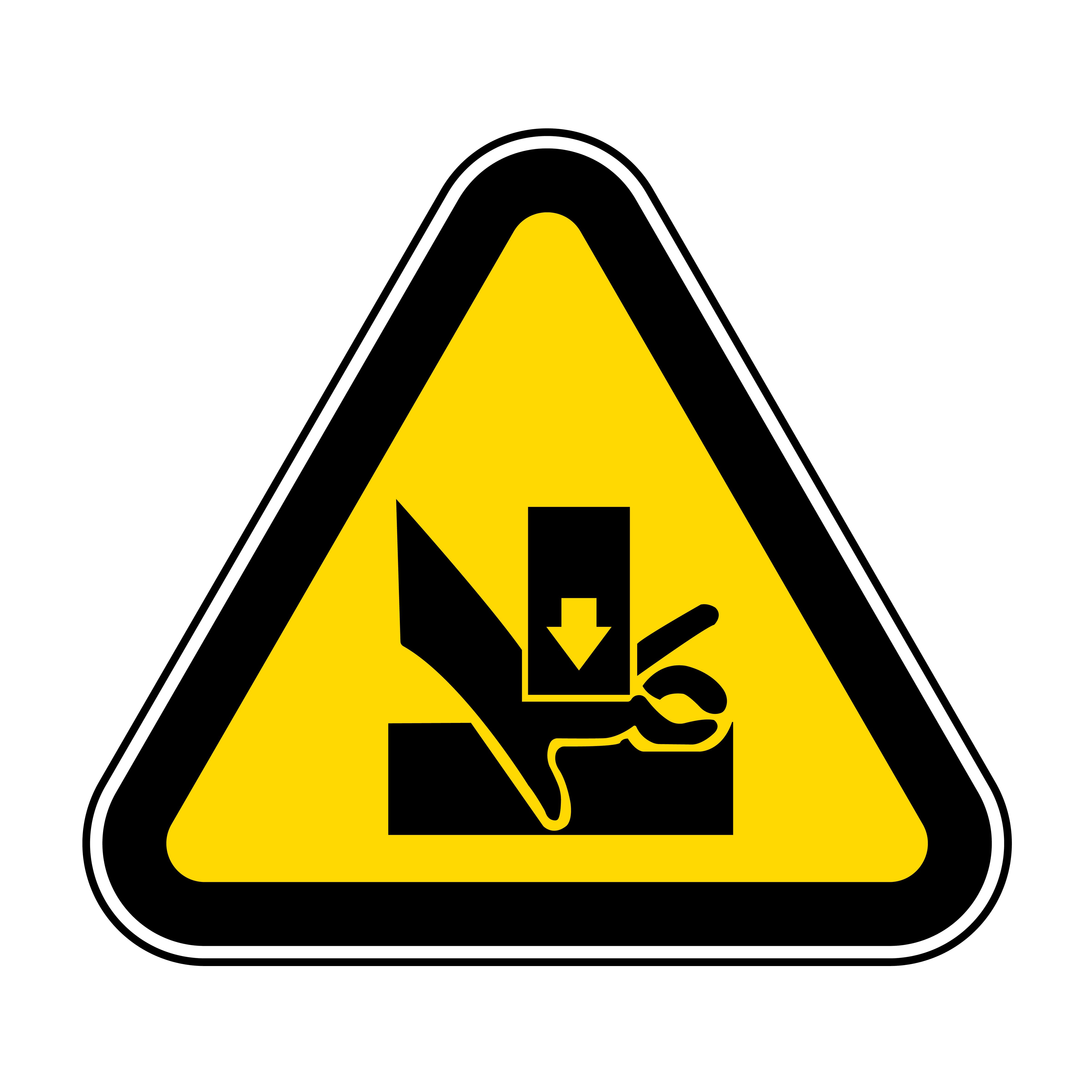 Señal de peligro de atrapamiento/aplastamiento